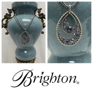 Brighton Convertible Blue Crystals Pendant Necklace - Great Condition!!